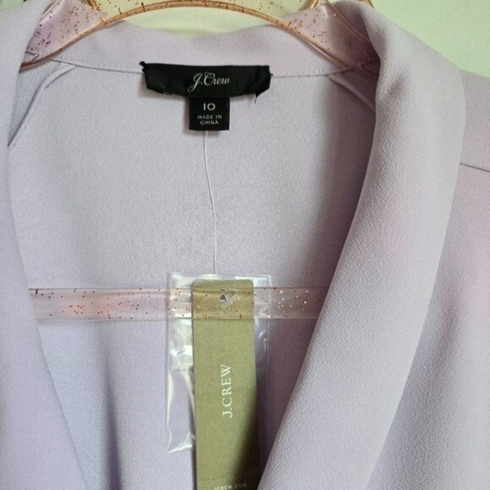 J. Crew NEW Lilac 365 Crepe Faux-Wrap Shawl Collar Blouse Top SZ 10 Career Chic - Picture 9 of 12
